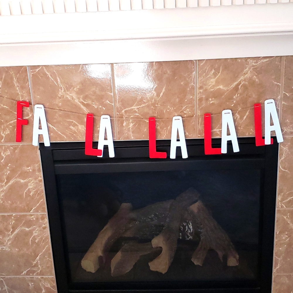 Fa la lala decorative banner photo prop mantel garland decor